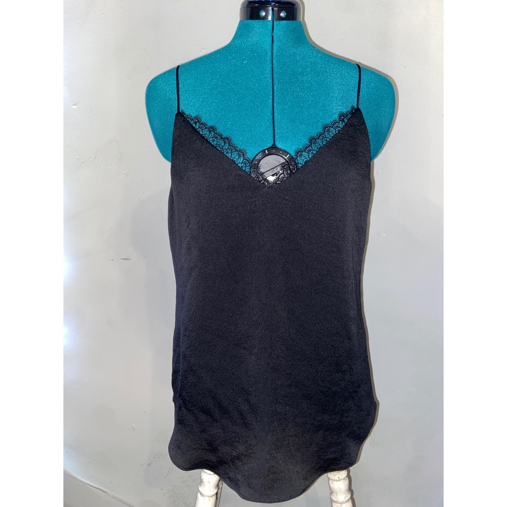 Express Black Lace Trim VNeck Cami Top Y2K Coquette Whimsigoth Indie Grunge Sexy